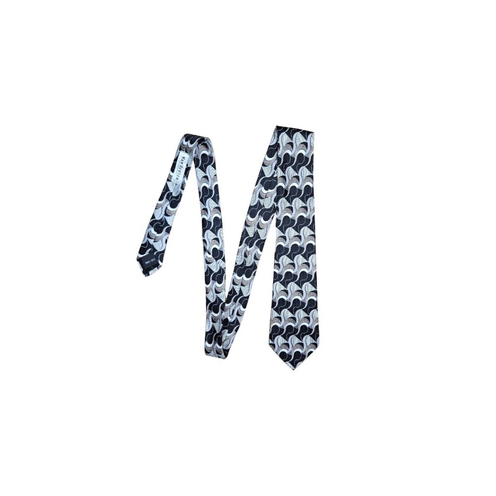 Vintage Van Heusen Boy's Black Abstract Silk Tie